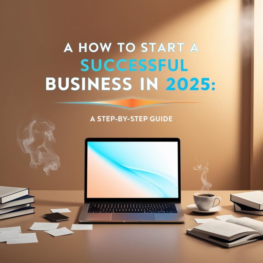 A roadmap or step-by-step guide illustrating the process of starting a successful business in 2025.