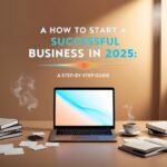 A roadmap or step-by-step guide illustrating the process of starting a successful business in 2025.