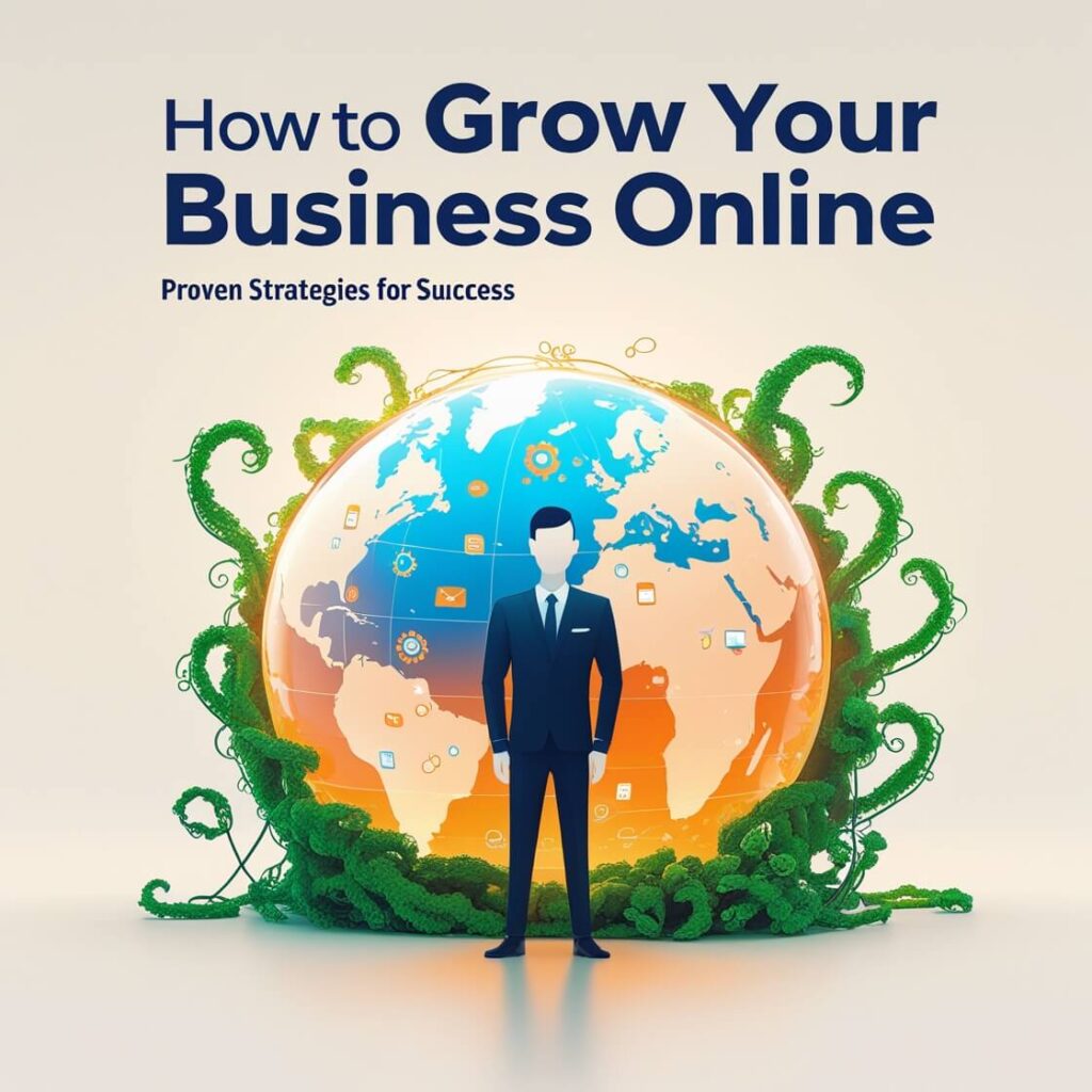 A business owner using a laptop and analyzing online marketing strategies to grow their business successfully.