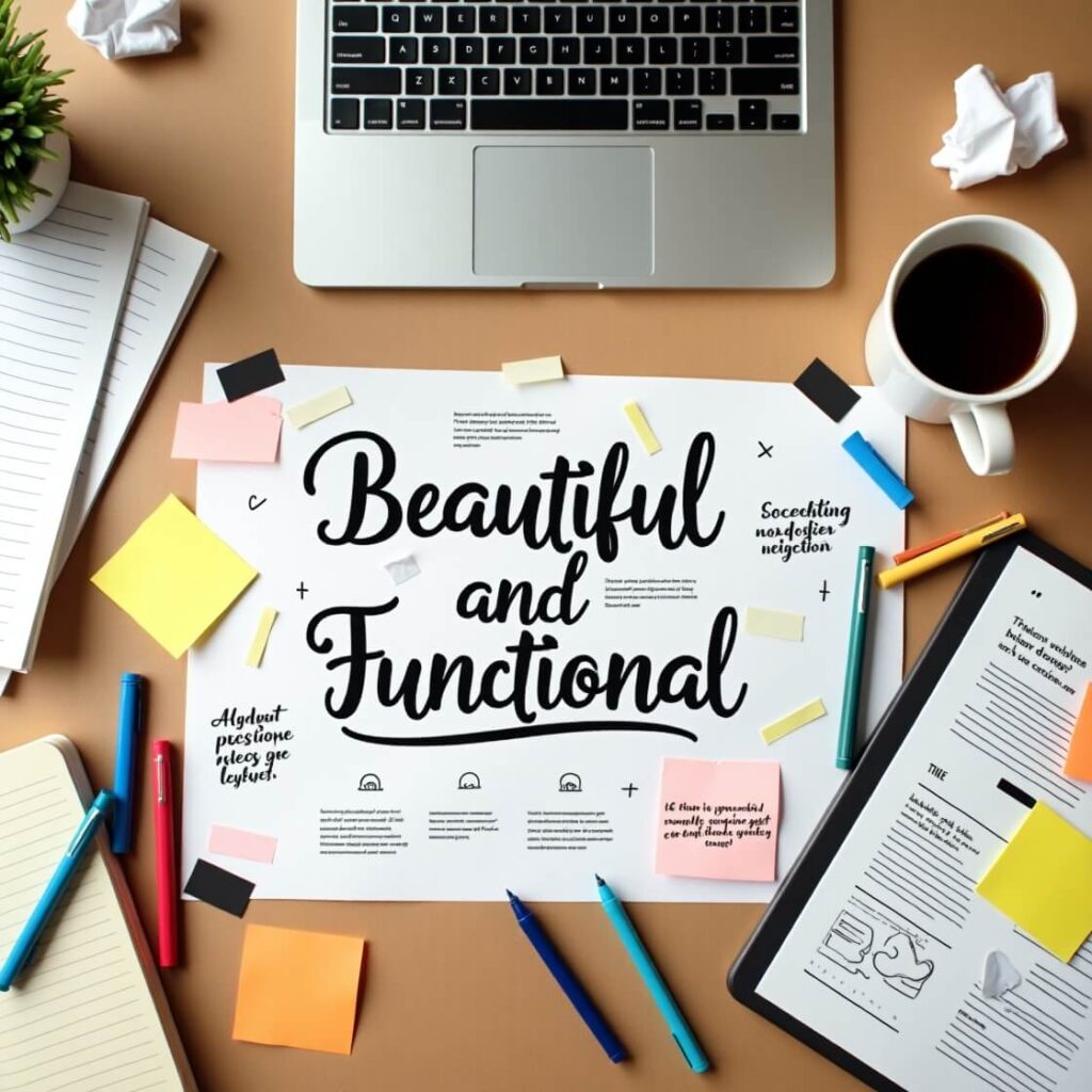 A well-structured and visually appealing website layout showcasing a balance between beauty and functionality.