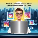 An informative graphic illustrating various strategies to use social media for business growth, including creating engaging content, targeting specific audiences, and using analytics.