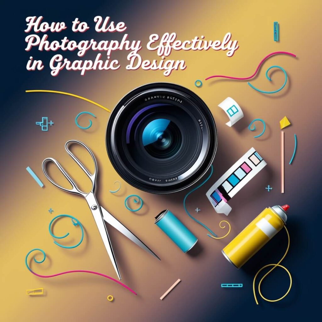 Guide on effectively using photography in graphic design with tips and techniques.