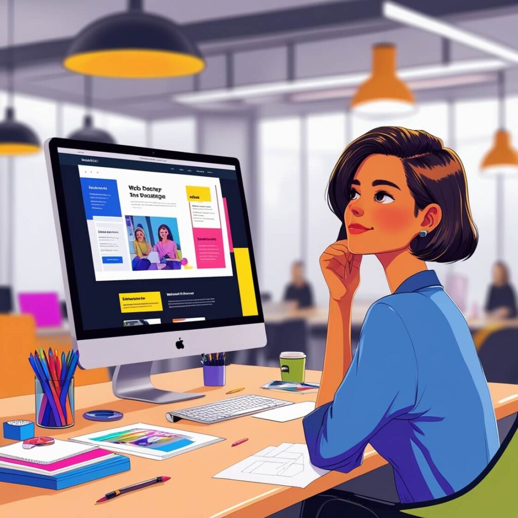Infographic showing how to incorporate visual storytelling techniques into web design, with examples of color, imagery, and layout